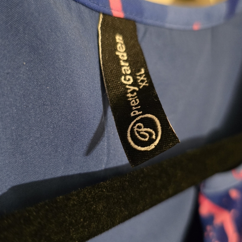 NWOT PrettyGarden Vibrant Blue and Pink Women's Midi Dress - Picture 10 of 11